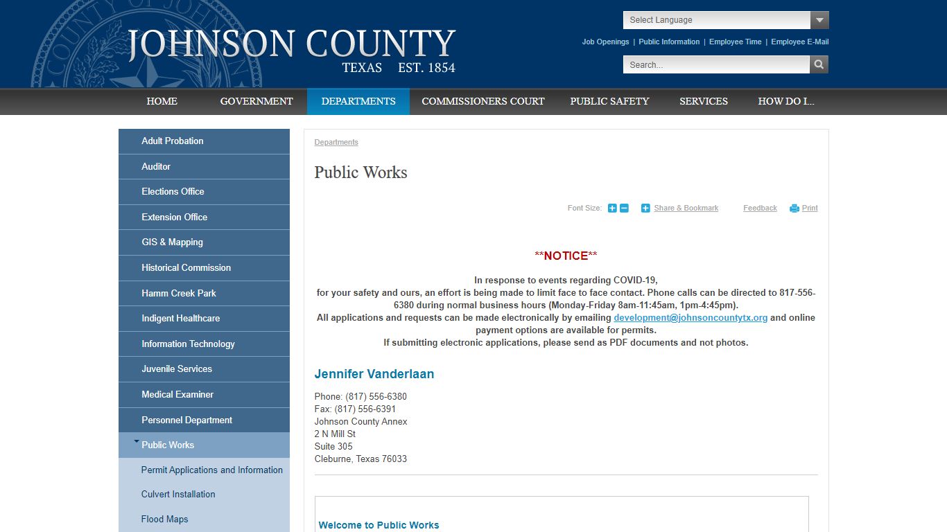 Public Works | Johnson County, TX