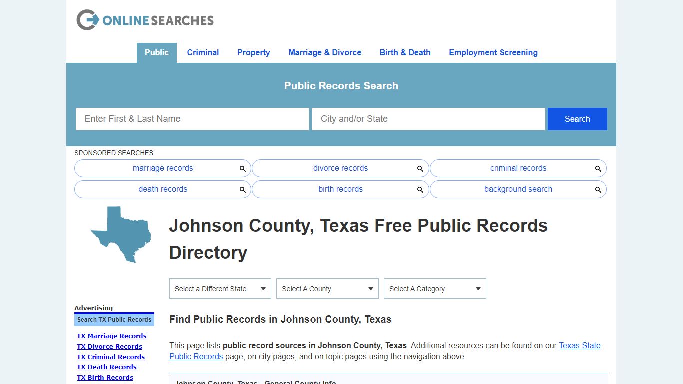 Johnson County, Texas Public Records Directory